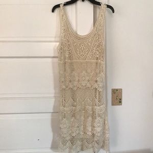 Cream dress with slip underneath